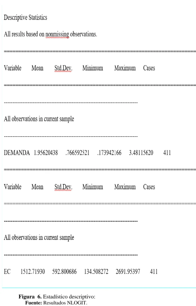 Figura  6. Estadístico descriptivo:  