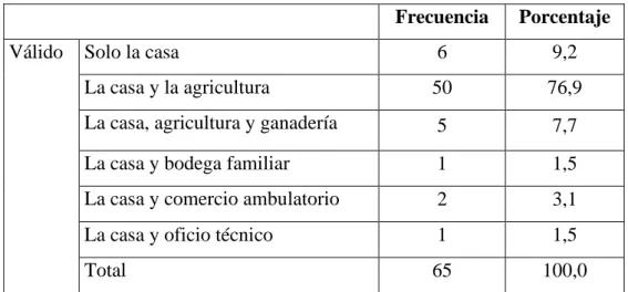 Tabla 3. Ocupación de las usuarias 