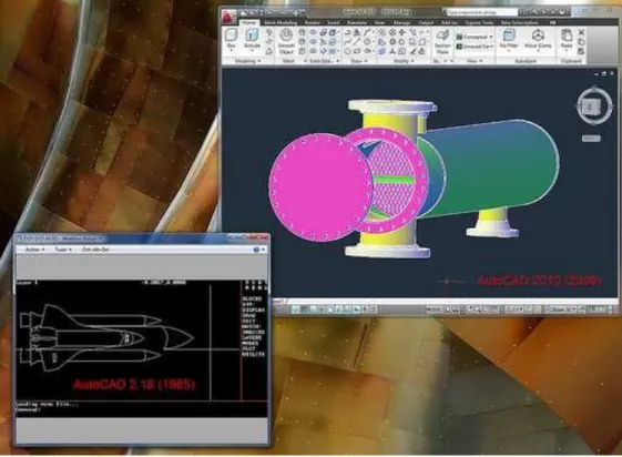 Figura 2.4.1 Visualización de ventanas de trabajo de Auto CAD 