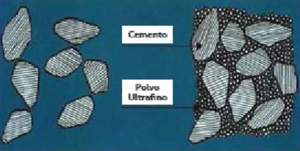 figura 5 Esquema de la densificación de la microsílice en el concreto. 