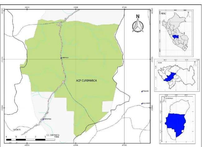 Figura 5. Mapa de ubicación de la propuesta de “Área de Conservación Privada Curimarca” 