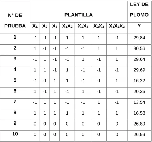 Tabla 18: Plantilla codificada para el análisis 