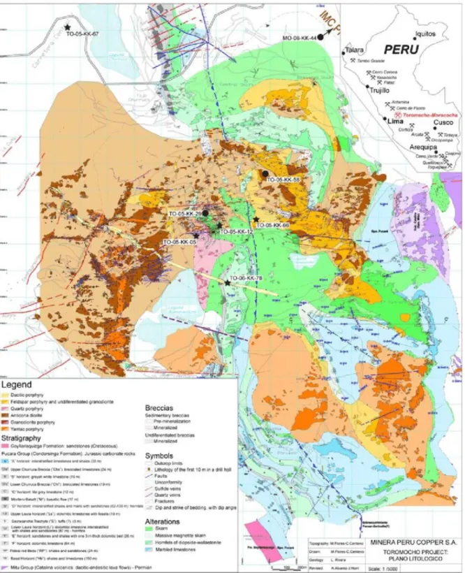 Mapa geológico del Proyecto Toromocho 