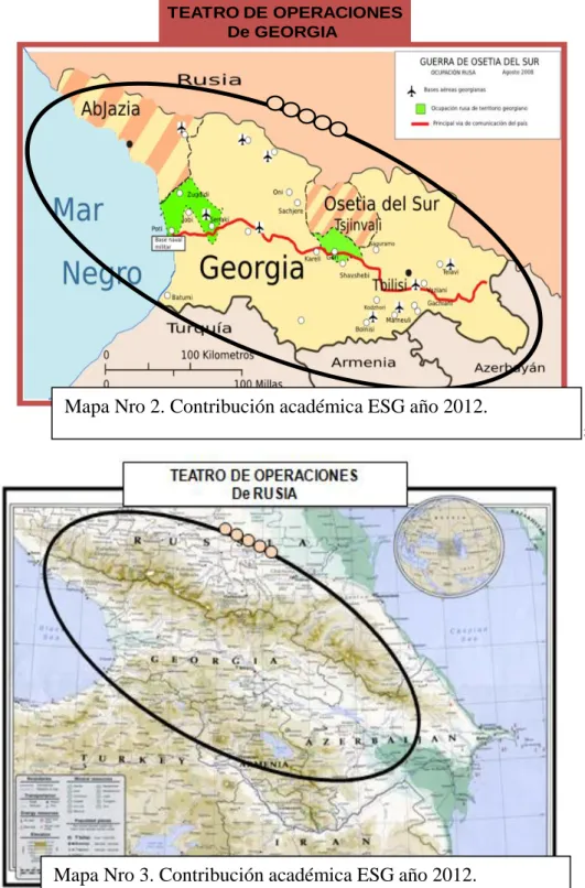 Mapa Nro 2. Contribución académica ESG año 2012. 