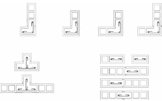 Diagram 2. Placement of hollow block pieces to build castles on the walls. Source: Own elaboration