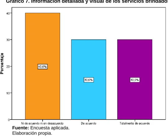 Gráfico 7. Información detallada y visual de los servicios brindados 