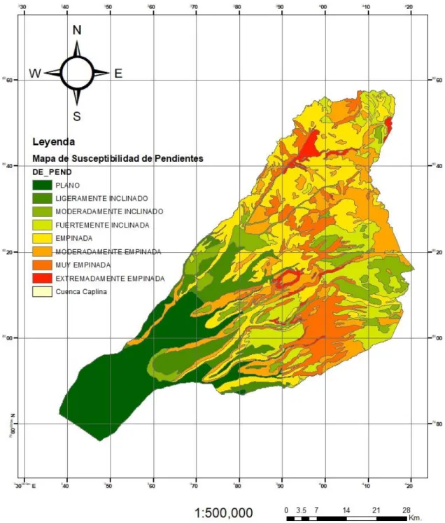 Mapa 9: Mapa de Susceptibilidad de Pendientes
