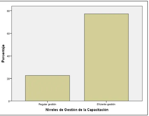 Figura  9.  Dimensión  gestión  de  la  capacitación  de  la  variable  dependiente. 