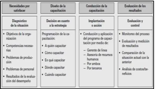 Figura 2. El proceso de capacitación, Chiavenato (2009). 