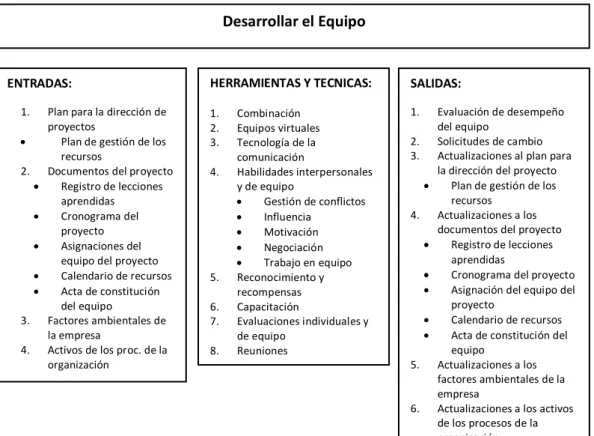 Cuadro 4: Desarrollar el equipo 