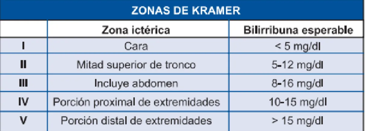 Tabla 1: zonas de Kramer  Fuente: MINSA 2007 (1) 