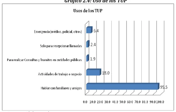 Gráfico 2.4: Uso de los TUP 