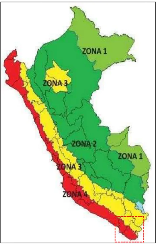 Mapa de zona sísmicas del Perú 
