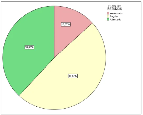 Figura 9. Valoración de la dimensión plan de estudios 