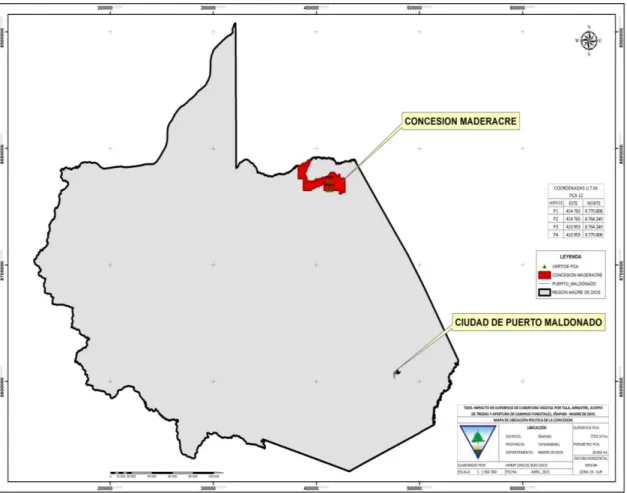 Tabla 1 Rutas o vías de acceso terrestre a la concesión. 