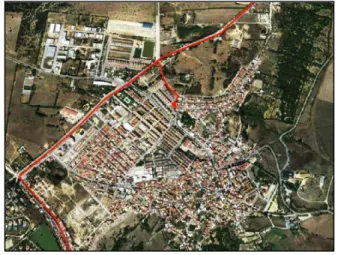 FIG. N°06. VISTA SATELITAL DE LA  EDIFICACION Y SU CONEXIÓN CON LA CIUDAD 