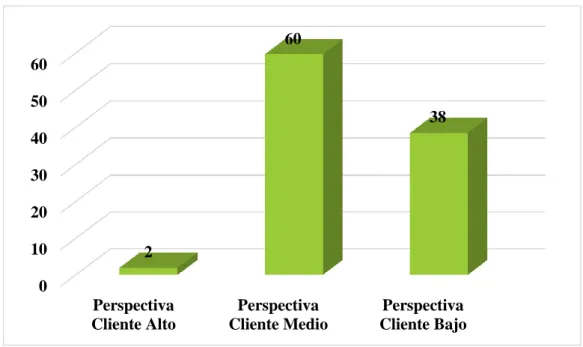 Figura 9. Análisis descriptivo de la perspectiva Clientes. 