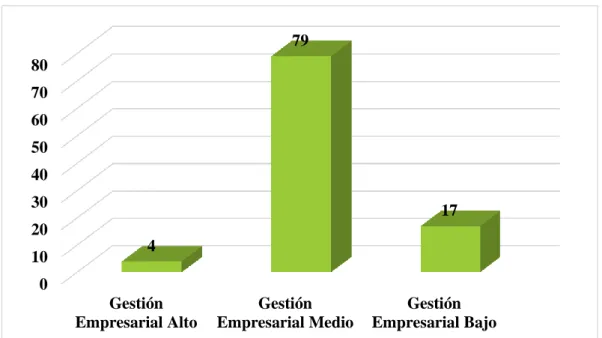 Figura 12. Análisis descriptivo de la variable Gestión Empresarial. 