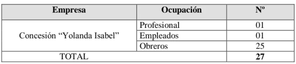 CUADRO N° 9: Distribución de personal 