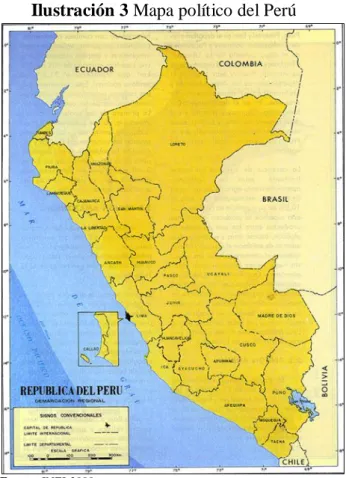 Ilustración 3 Mapa político del Perú 