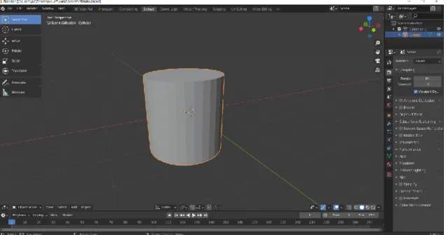 Figura 35  —  Modelo en 3D del cilindro en Blender 