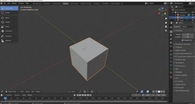 Figura 37  —  Modelo en 3D del cubo en Blender 