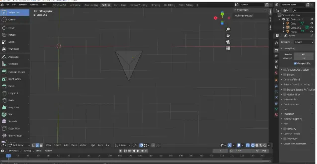 Figura 39  —  Modelo en 3D del tetraedro en Blender 