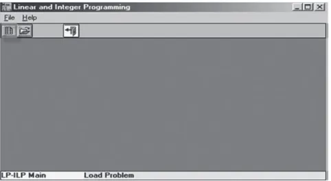 Figura 1.2 Ventana principal del módulo de programación lineal y entera