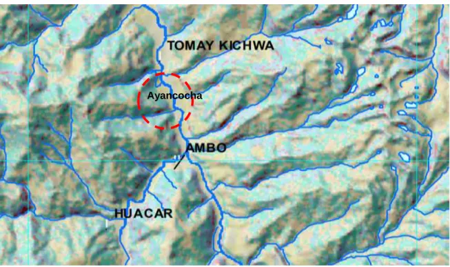 Mapa topográfico de Ayancocha 