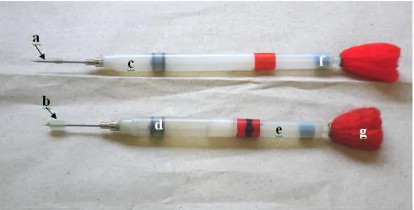 Figura 8. (A) Diferentes tipos de dardos utilizados para la captura por teleanestesia