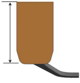 Figura11 muestra la dimensión modificada de la copa de vaciado 