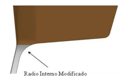 Figura 16 muestra el efecto en la modificación de radios en la cual aplicando radios 