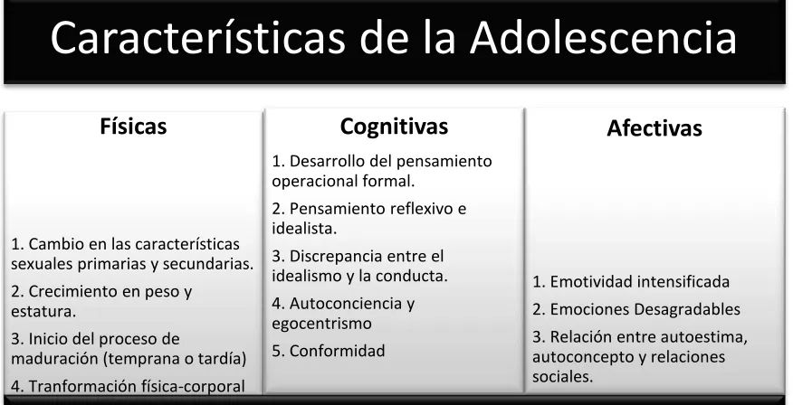 Figura No. 5: Características de la adolescencia 