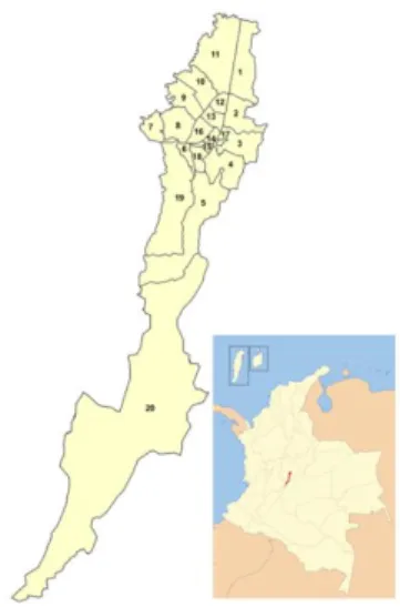 Figura 1. Localización localidad de los  Mártires 