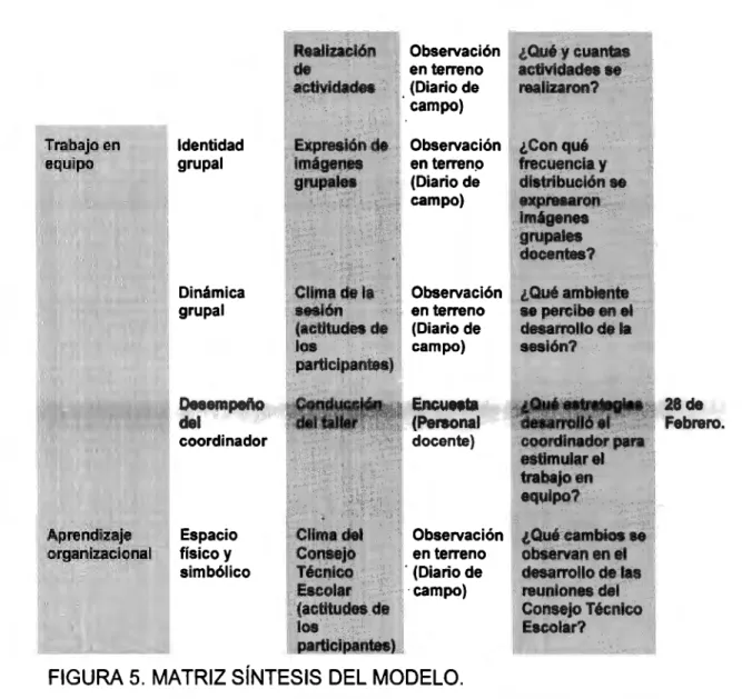 FIGURA 5.  MATRIZ SÍNTESIS DEL MODELO. 