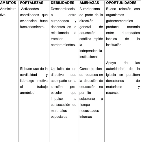 AMBITOSCuadro N° 1FORTALEZAS