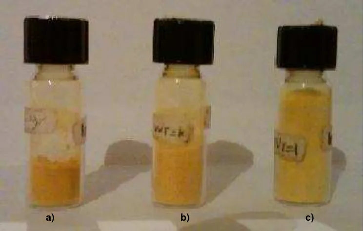 Figura  23. Materiales nanocompósitos obtenidos por reacciones simultáneas: a) In.75P-25 Fe3O4, b) In.85P-15 Fe3O4, c) In.95P-05 Fe3O4. 