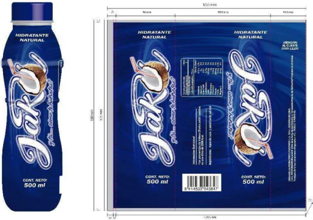 Figura 5. Etiqueta agua de coco sabor piña. 