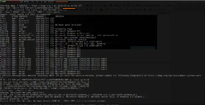 Ilustración 10: Resultado análisis Servidor bases de datos(FE), herramienta Nmap 