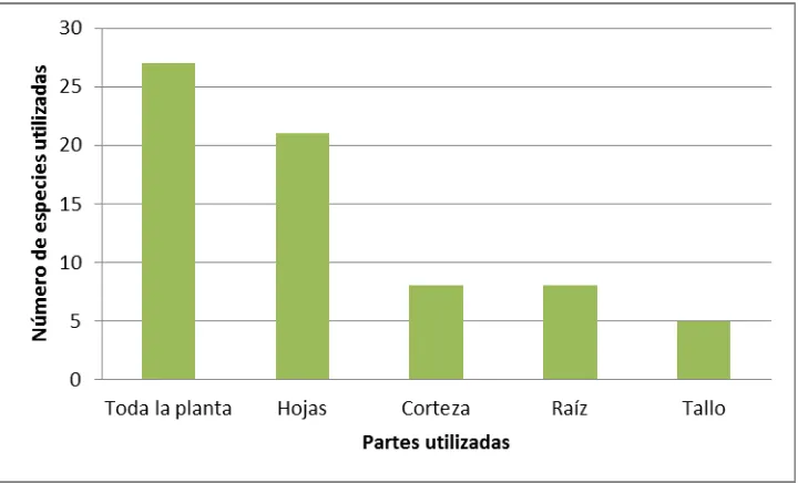 figura 8 podemos observar  la procedencia de las especies utilizadas. El detalle de 