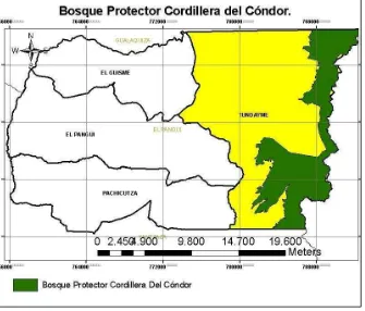 Figura 3. Ubicación Bosque Protector Cordillera del Cóndor. 