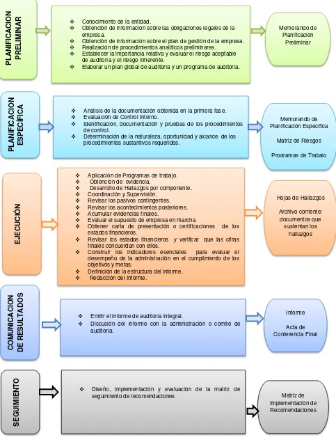 Figura 3. Proceso de Auditoría Integral. Fuente: Blanco Luna Yandel (2003): Normas y Procedimientos de la Auditoría Integral