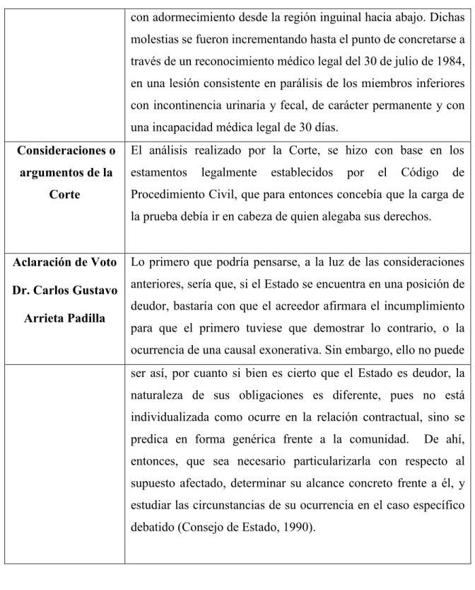 Tabla 2. Análisis de la sentencia del 18 de febrero de 2010     