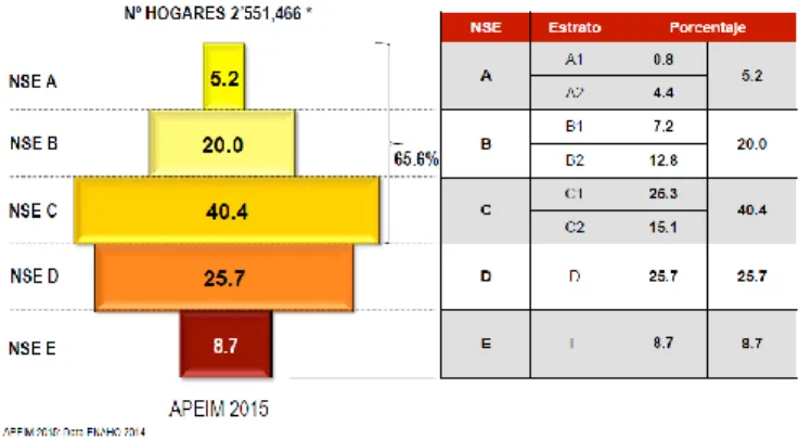 Figura 1: Estructura poblacional en la ciudad de Lima según APEIM 2015 