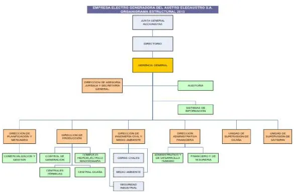 Figura 1. Estructura Orgánica Funcional ELECAUSTRO S.A. 2010. 