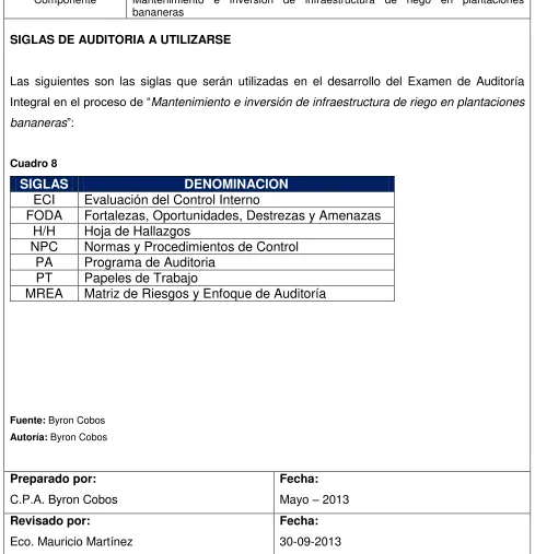 Cuadro 8 SIGLAS 