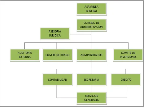 Figura 1: Organigrama FONJUBI. Fuente: Normativa del FONJUBI-UTM-FCPC. 