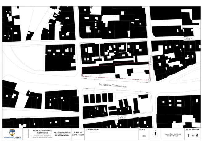 Figura 15. Plano de llenos y vacíos del sector 