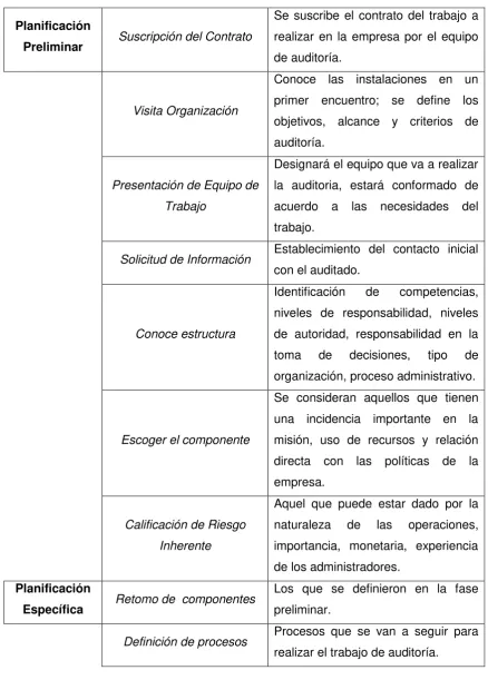 Tabla No 3. Auditoría de Gestión.