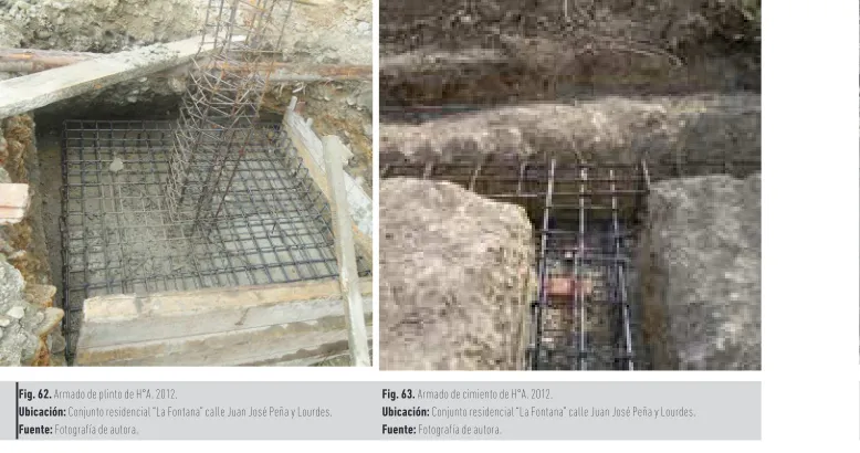 Fig. 62. Armado de plinto de H°A. 2012.